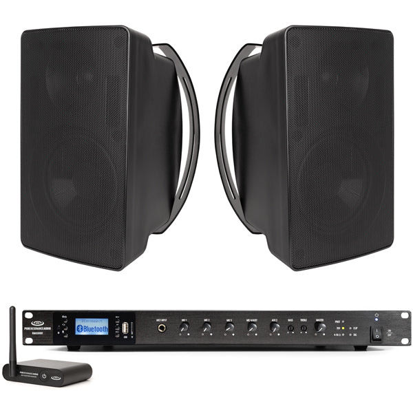 Weather Resistant Speakers, 500W Mixer Amplifier and Bluetooth Receiver